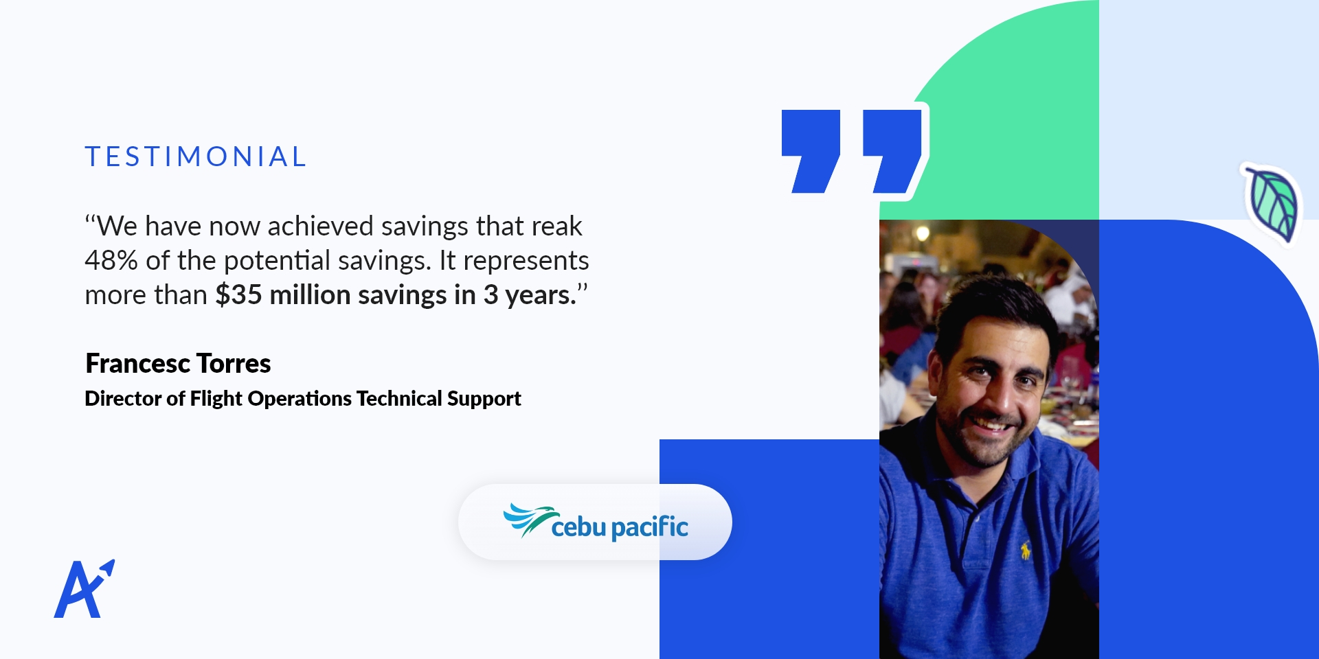 Francisco Torres from Cebu Pacific discusses how Skybreathe helped save $35 million over 3 years.
