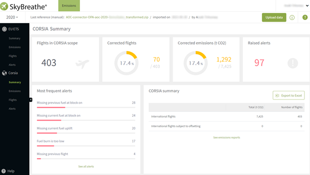 SkyBreathe® Emissions module homepage